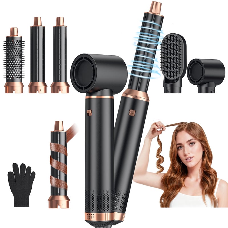 Yitrust 5 in 1 Blow Dryer Brush, Upgrade Hair Dryer Brush Air Curler Air Curling Wrap Styler, Detachable Hot Air Brush Negative Ion Curling Brush Iron, Hair Styling Tools for Drying Curling Straightening - Image 1
