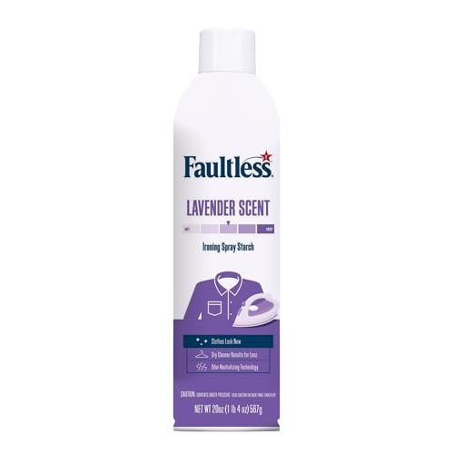 Faultless Lavender Fresh Ironing Spray Starch 567g, Gives Stiff and Crisp Finish, Wrinkle-Free, Dry Cleaner Results at Home, Odor-Neutralizing, Easy Iron Aid, Imported from USA - Image 1