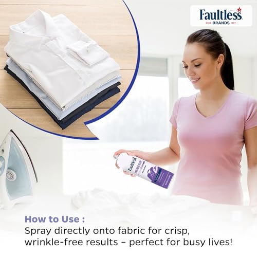 Faultless Lavender Fresh Ironing Spray Starch 567g, Gives Stiff and Crisp Finish, Wrinkle-Free, Dry Cleaner Results at Home, Odor-Neutralizing, Easy Iron Aid, Imported from USA - Image 4