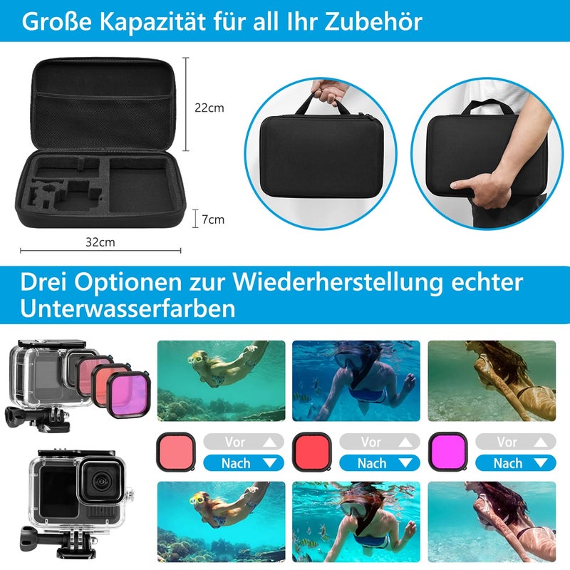 SGIP Accessories for GoPro Hero 13 Black, SGIP Waterproof Protective Cover Housing Bike Mount Selfie Stick, Accessory Set for GoPro Hero 13 - Image 4