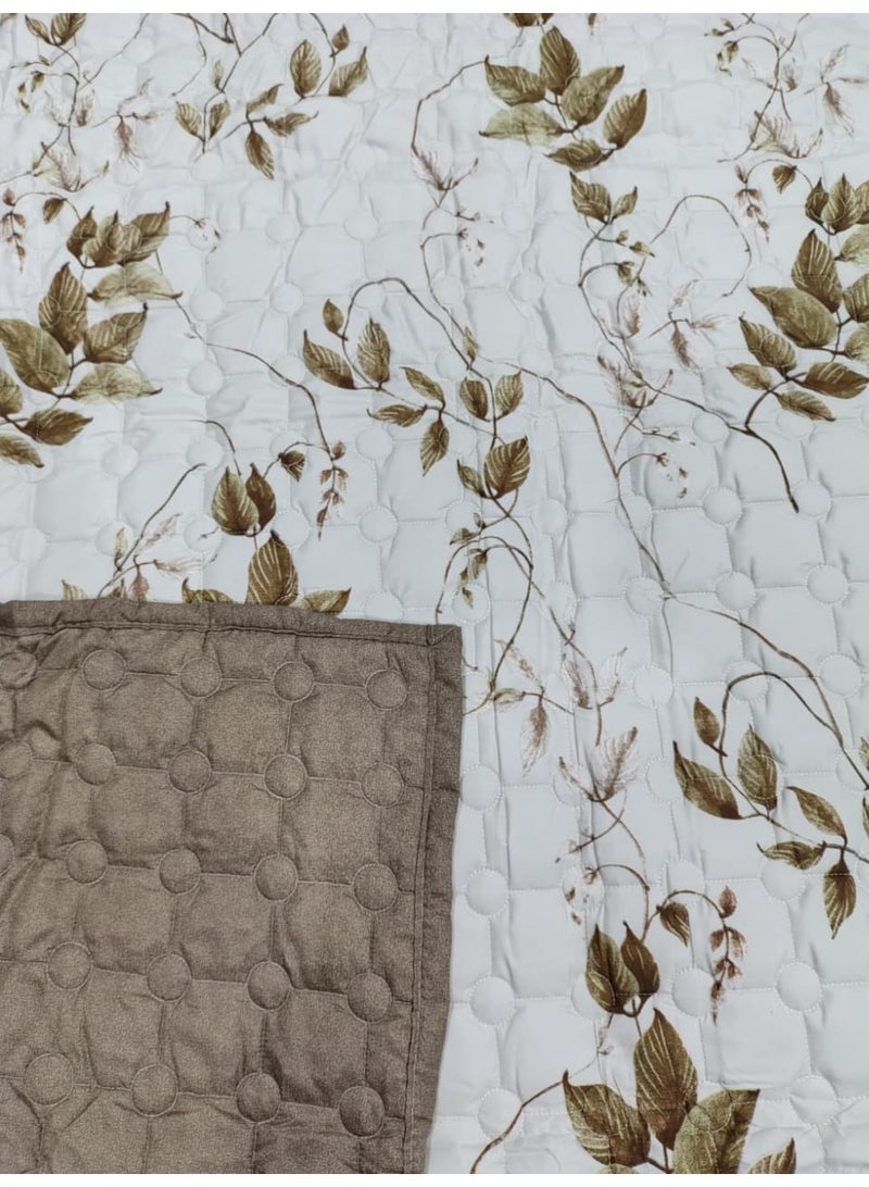 شايني فلاور طقم لحاف مضغوط حشوة قطن مكون من ٤ قطع، مقاس فردي ٢٢٠×١٦٠ سم، مفرش قماش البوليستر ناعم، مناسب لجميع المواسم - Image 2