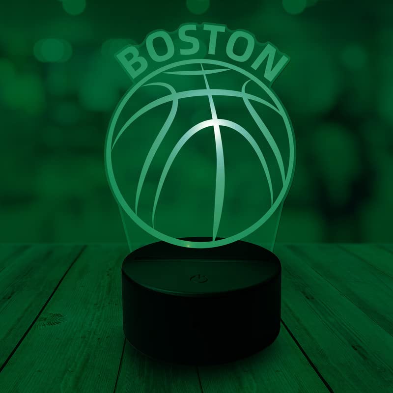 CLORURBANLIVE 3D Basketball Boston Night Light 3D Illusion Lamp with Remote Control 16 Color Options Sports Decor Lighting for Fans (Boston Multicoloured) - Image 5