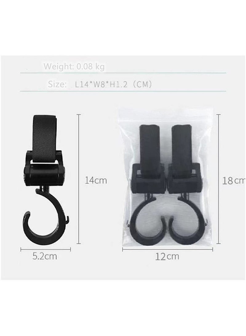 ألاميدا علاقات، مسكات لاكياس لعربة الأطفال, مجموعة من قطعتين، مشابك عربة أطفال لحقيبة الظهر واكياس التسوق - Image 4