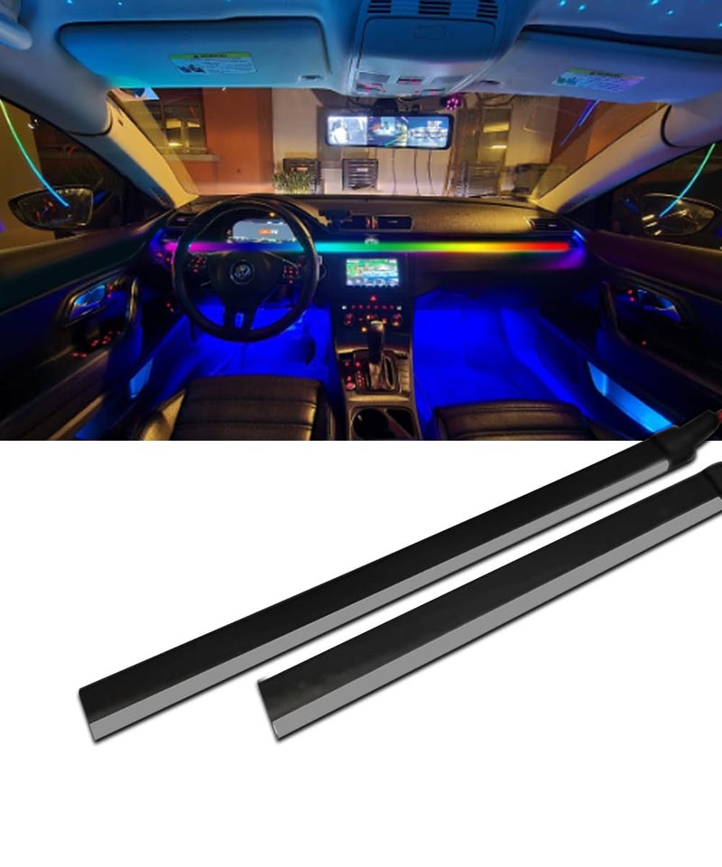 Carzex® K4 Multi-Color Matrix Interior Ambient Light for Car Dashboard - App Controlled, Magic Running Atmosphere Light (110cm & 25cm, Pack of 2) - Image 1