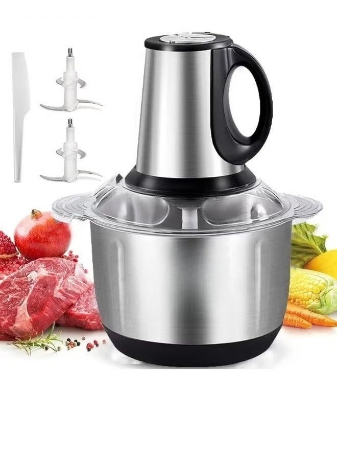 Multi-Purpose Electric Meat And Vegetable Grinder, 850W Power, Large 3L Stainless Steel Bowl, Two-Speed Control, Four Sharp Blades, Secure Lock Safety Design – Perfect For Mincing Meat, Chopping Vegetables, Fruits, Nuts, And Preparing Sauces - Image 2