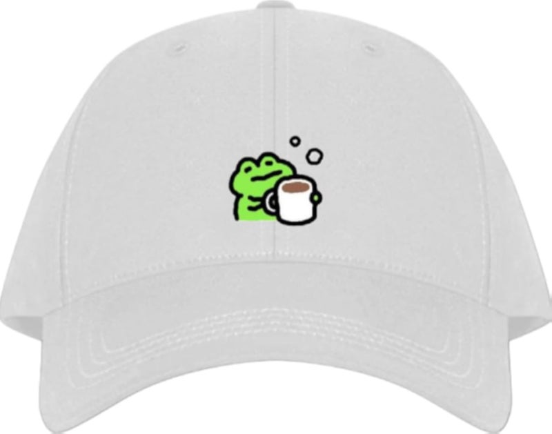 Frog Plain unisex baseball cap White 33