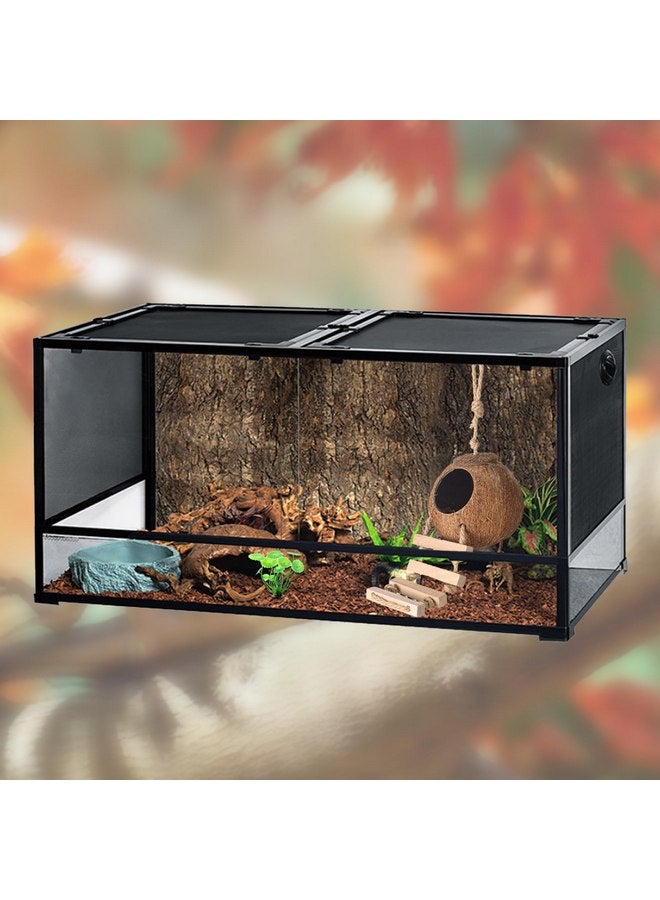 HERCOCCI Gecko Tank Accessories, Hermit Crab Toys Coconut Shell Natural Coconut Husk Hut with Climbing Ladder with Suction Cup for Leopard Gecko Snake Reptiles - Image 5