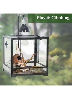 HERCOCCI HERCOCCI Gecko Tank Accessories, Hermit Crab Toys Coconut Shell Natural Coconut Husk Hut with Climbing Ladder with Suction Cup for Leopard Gecko Snake Reptiles  - Image 3