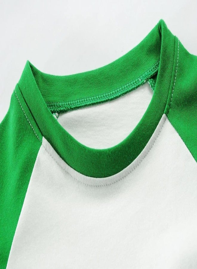 Tkria Toddler Girl's St Patricks Shirt Raglen Long Sleeve Meow Head Green Clover Shamrock Tshirt Outfit Clothes Kids Tops 4T - Image 5