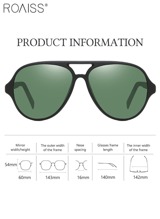 roaiss Polarized Aviator Sunglasses for Men Women, UV400 Protection Sun Glasses with Elastic TR90 temples, Fashion Anti-Glare Sun Shades for Driving, Fishing, Traveling, 60mm - Image 4