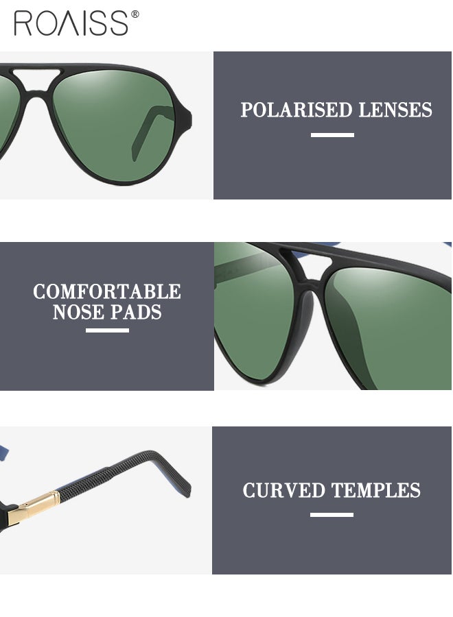 roaiss Polarized Aviator Sunglasses for Men Women, UV400 Protection Sun Glasses with Elastic TR90 temples, Fashion Anti-Glare Sun Shades for Driving, Fishing, Traveling, 60mm - Image 5