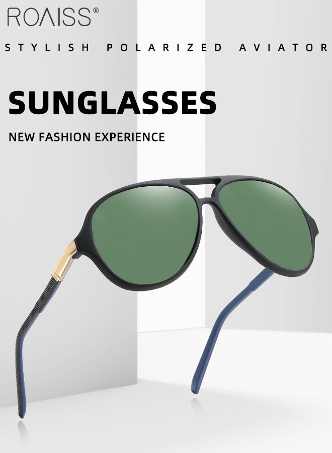 roaiss Polarized Aviator Sunglasses for Men Women, UV400 Protection Sun Glasses with Elastic TR90 temples, Fashion Anti-Glare Sun Shades for Driving, Fishing, Traveling, 60mm - Image 3