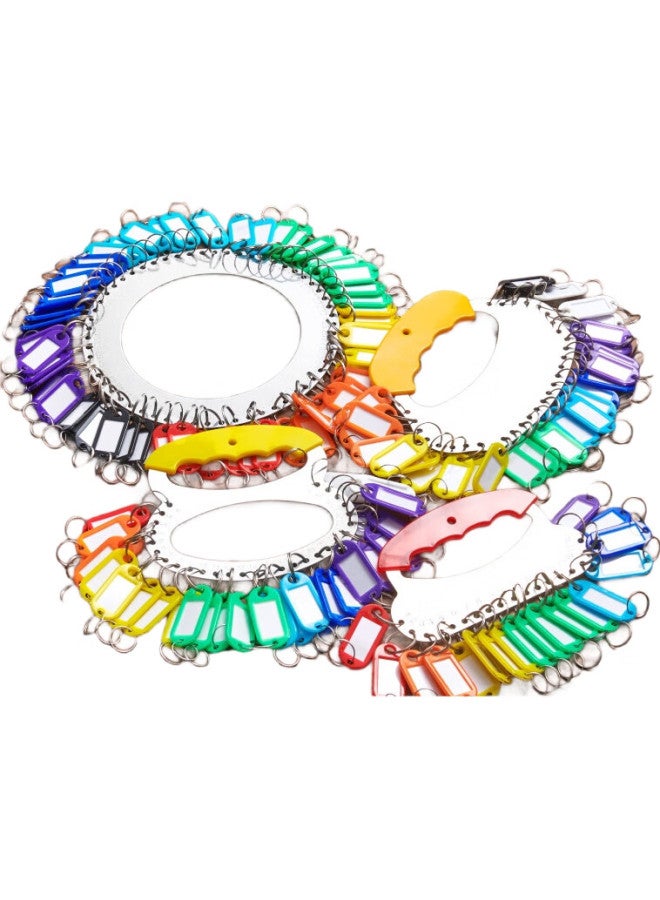Dsb (Disbi) Yellow Key Ring With 18 Slots + 23 Marker Cards, Key Organizer, Key Holder, Key Tag, Key Chain, Thickened Stainless Steel, Markable, Categorized Storage And Management - Image 2