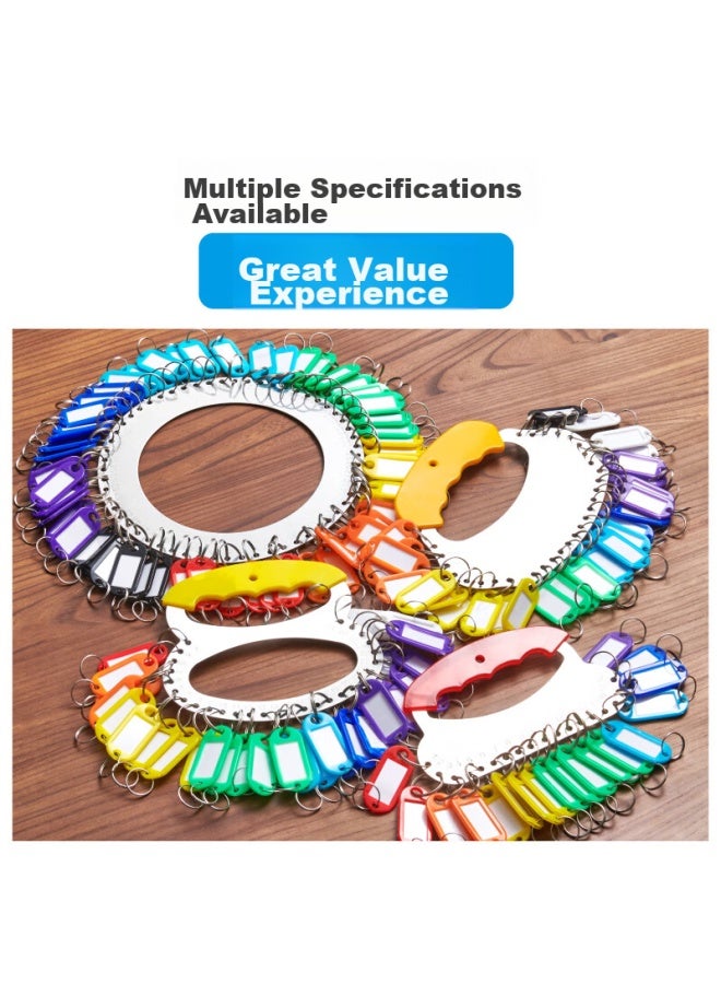 Dsb Yellow Key Ring With 18 Slots + 23 Marker Cards, Key Organizer, Key Holder, Key Tag, Key Chain, Thickened Stainless Steel, Markable, Categorized Storage And Management - Image 1