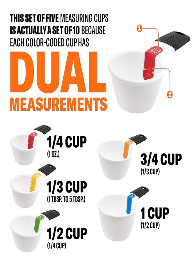 GoodCook 20315 Touch Dry Measuring Cup Set, Multi, White - Image 3