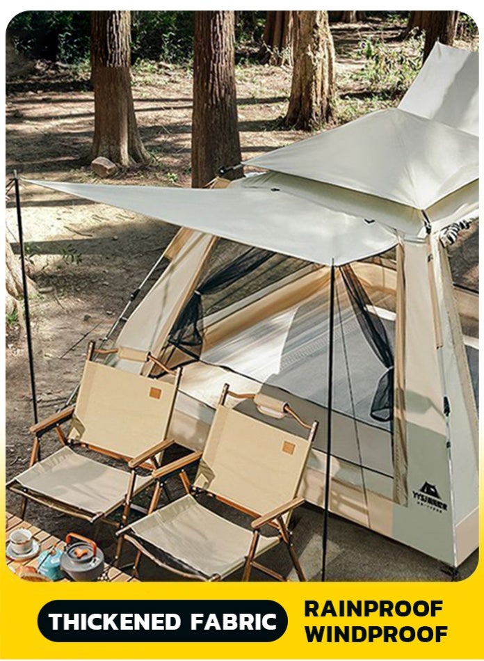 Outdoor Easy Pop-Up Camping Tent 3,4 Person – Portable Waterproof Shelter with Carry Bag, Instant Setup  Beach & Hiking Tent for Family Outdoor Adventures (210*210*140 cm) - Image 4