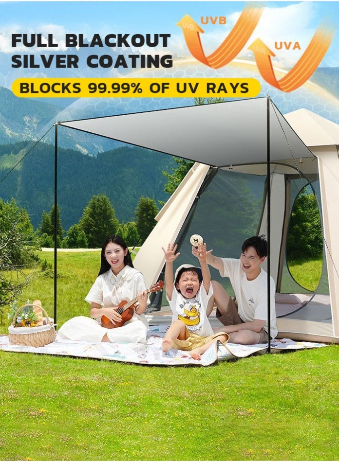 Outdoor Easy Pop-Up Camping Tent 3,4 Person – Portable Waterproof Shelter with Carry Bag, Instant Setup  Beach & Hiking Tent for Family Outdoor Adventures (210*210*140 cm) - Image 5
