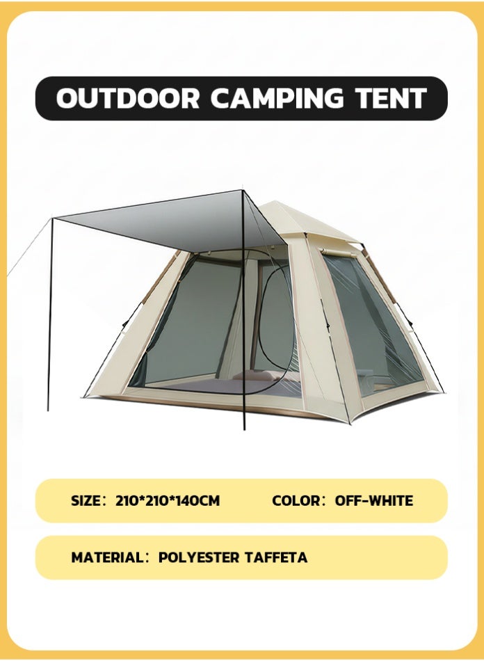 Outdoor Easy Pop-Up Camping Tent 3,4 Person – Portable Waterproof Shelter with Carry Bag, Instant Setup  Beach & Hiking Tent for Family Outdoor Adventures (210*210*140 cm) - Image 2