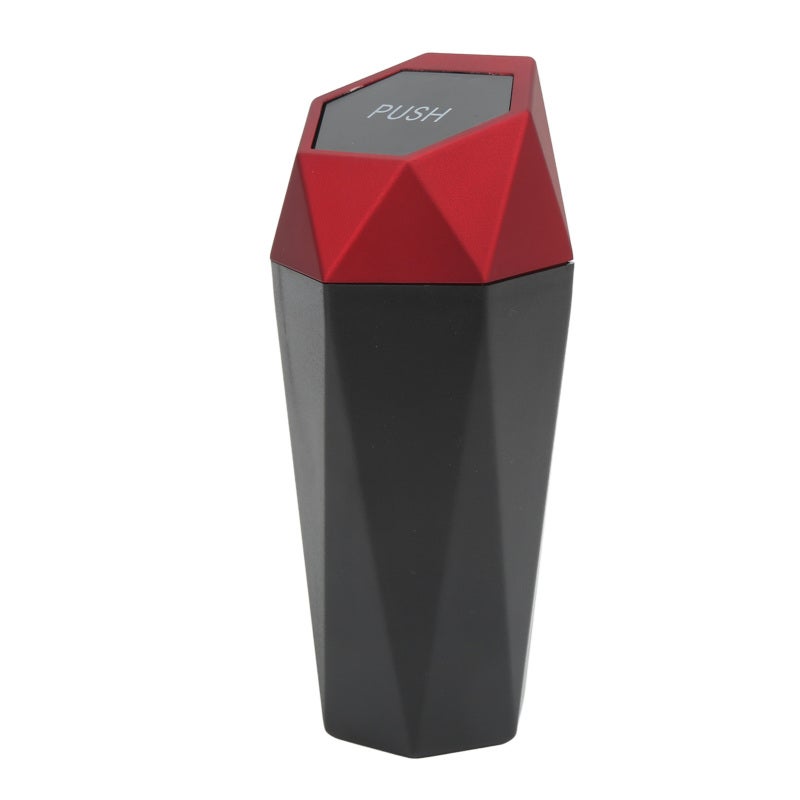 Car Trash Can Compact Diamond Cup Holder Bin - Easy Pop Up Lid Mini Trash Bin for Car Home Office - Image 1