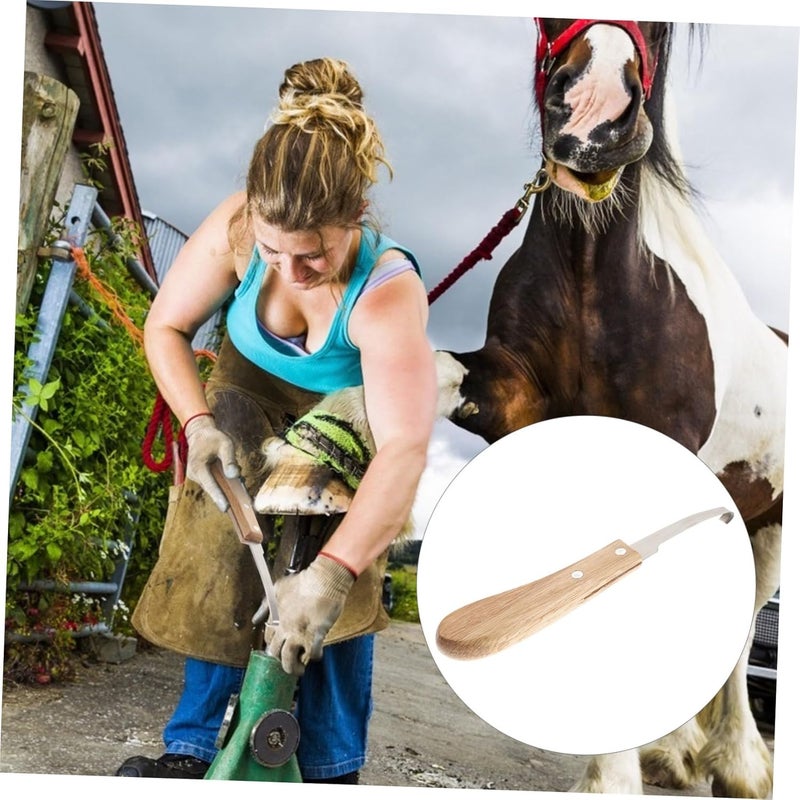 2pcs Stainless Steel Horseshoe Repairing Cutters with Wooden Handles Horse Hoof Trimmers for Cattle and Equine Hoof Care Portable Khaki Farrier Tools - Image 4