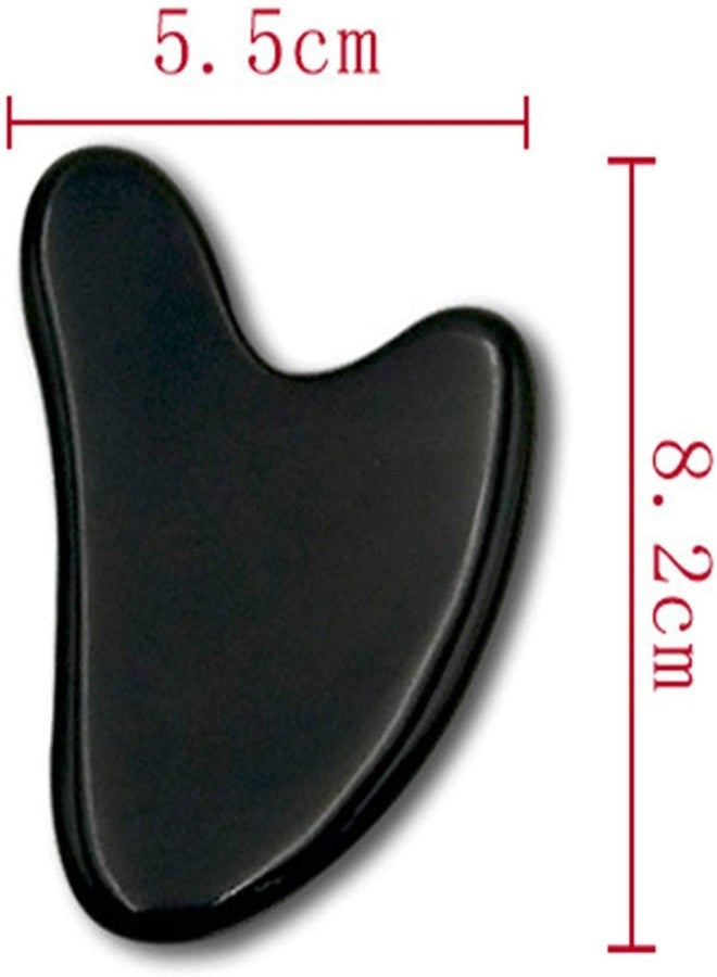 Getmecraft Black Obsidian Gua Sha Massage Tool, Natural Jade Guasha Tool for Face and Body Skin Massage. Gua Sha Set for SPA Acupuncture Therapy, Trigger Point Treatment. - Image 4