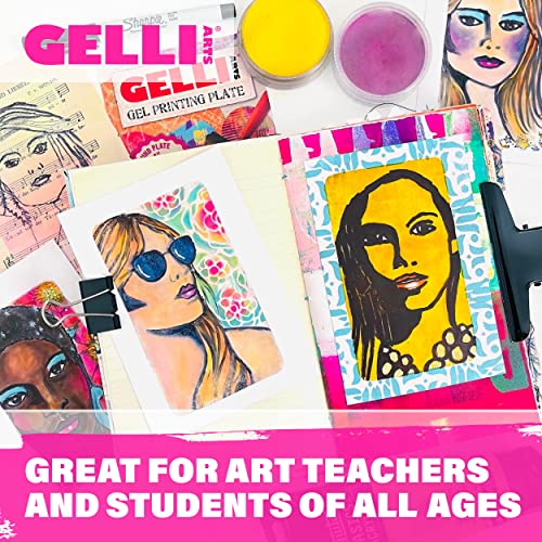 Gelli Arts Gel Printing Plates - 5" X 5" Gel Plate Class Pack, Reusable Printing Items, Printmaking Supplies for School, Clear Monoprinting, Items for Art Classes (10 Plates) - Image 2