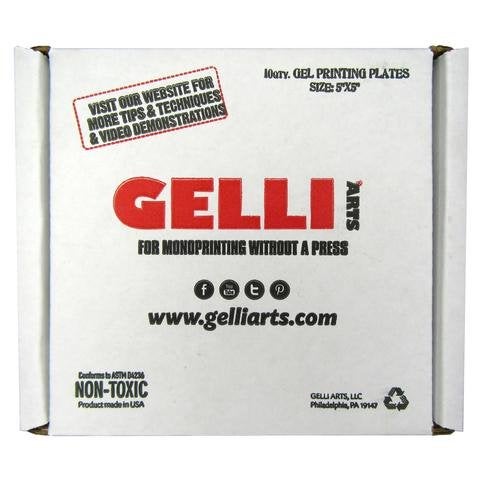 Gelli Arts Gel Printing Plates - 5" X 5" Gel Plate Class Pack, Reusable Printing Items, Printmaking Supplies for School, Clear Monoprinting, Items for Art Classes (10 Plates) - Image 1