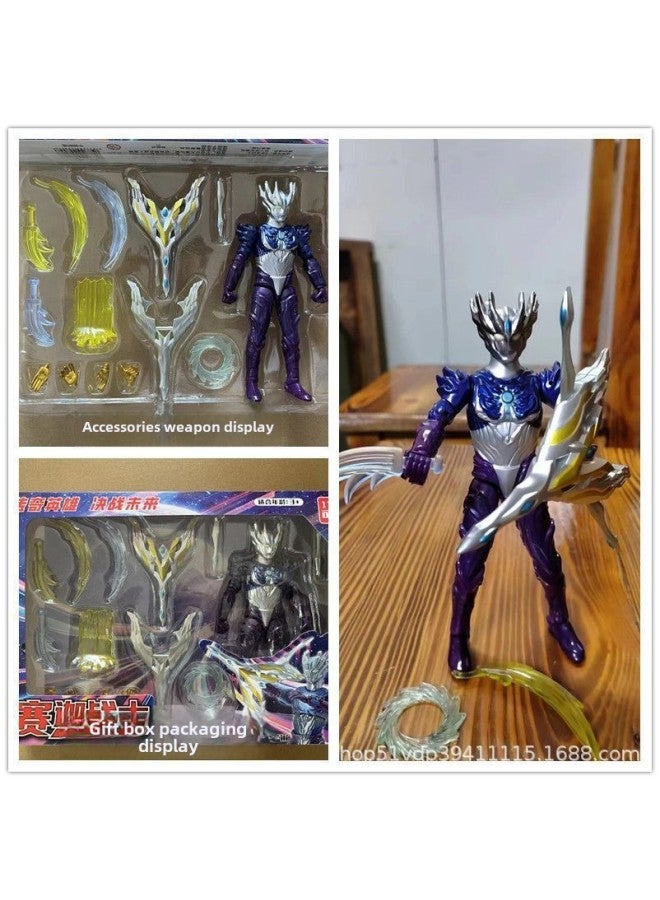 Ultraman Hand-made Spot Gold Cero Beria Geed Tiga Doll Model Stand Kidsren's Toys-Color:Saiga - Image 1
