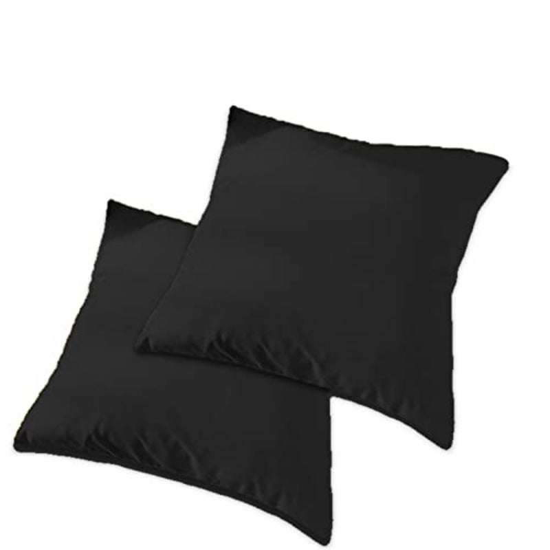 طقم وسادتين مربعيتين ديكوريتين مع غطاء مخمل ناعم بتصميم منقطع - 45x45 سم - أسود - Image 1