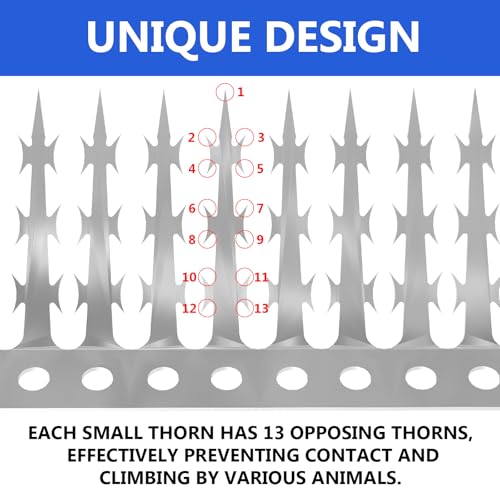 Bublador Bird Squirrel Spikes and Squirrel Proof Baffle,for Bird Feeders and Pole,Outside Fence,Wall,Tree,Drainpipes,Deterrent Effective Against Pigeons,Raccoons,Mice and Cats.80 inches - Image 2