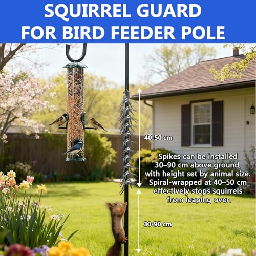 Bublador Bird Squirrel Spikes and Squirrel Proof Baffle,for Bird Feeders and Pole,Outside Fence,Wall,Tree,Drainpipes,Deterrent Effective Against Pigeons,Raccoons,Mice and Cats.80 inches - Image 3