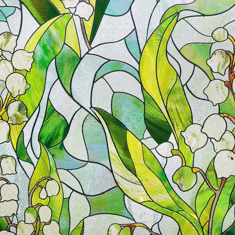 ADD.HERES 3D Stained Glass Window Film, Decorative Window Privacy Film for Bathroom,Front Door,Home, Sun Blocking Heat Control,Static Cling,Linglan 23.6inch x 35.4inch - Image 2
