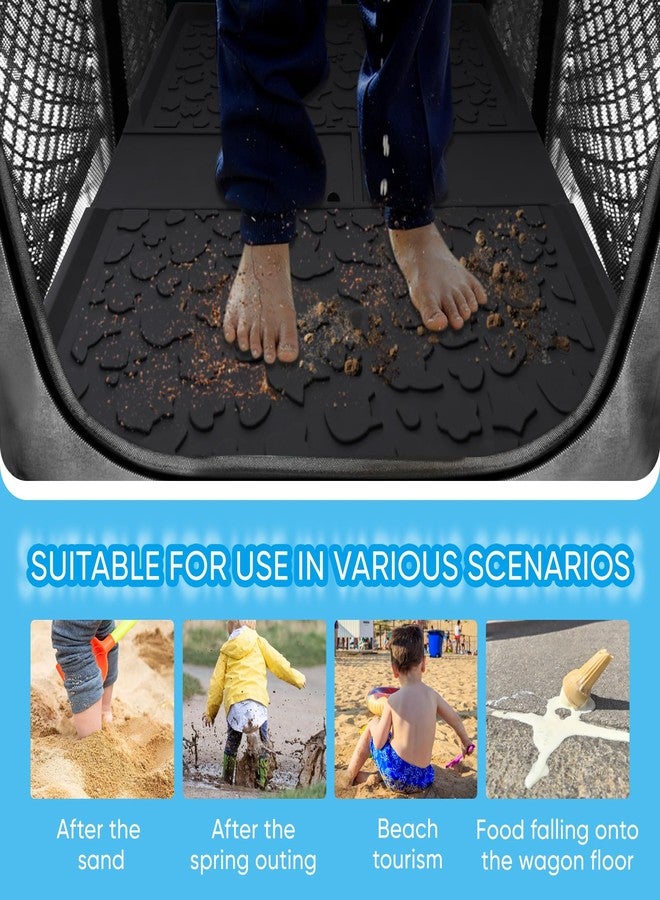 Myvikcar All Weather Mat for Wrangler Deluxe 4 Seater Stroller Wagon,Myvikcar Insert Floor Protect Pad 31.5x22'' (Black) - Image 5