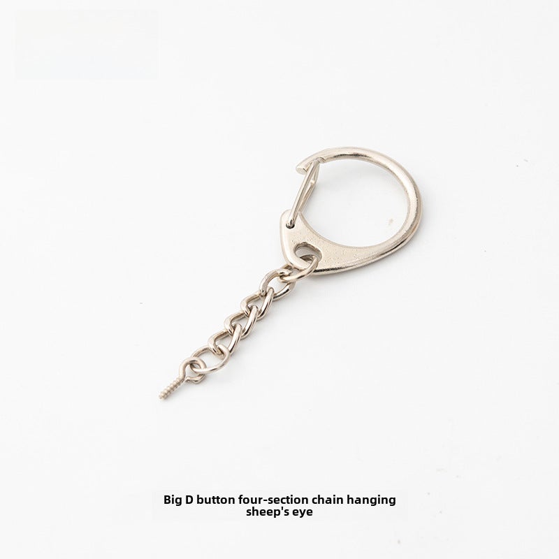 DIY Metal D-Clasp Lobster Snap Keychain Ring Swivel Charms Big D-buckle four-section chain hanging sheep's eye 