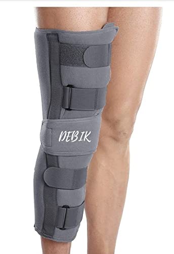 DEBIK Aluminium Knee Immobilizer Brace for Knee support for dislocation injuries ligament tear wraparound five straps for better grip knee stabilizer splint for men & women (LARGE) - Image 1
