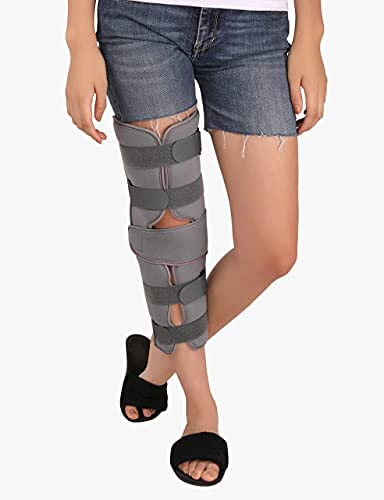 DEBIK Aluminium Knee Immobilizer Brace for Knee support for dislocation injuries ligament tear wraparound five straps for better grip knee stabilizer splint for men & women (LARGE) - Image 2