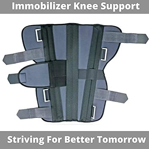 DEBIK Aluminium Knee Immobilizer Brace for Knee support for dislocation injuries ligament tear wraparound five straps for better grip knee stabilizer splint for men & women (LARGE) - Image 3
