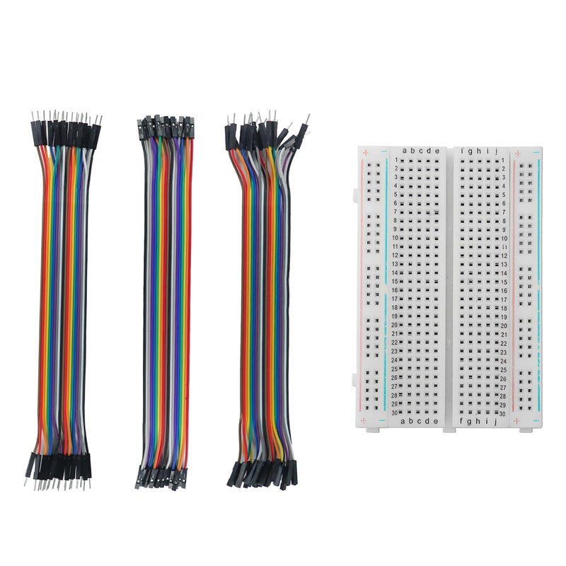 Electronicspices لوحة تجميع بدون لحام 400 نقطة ربط مع 60 سلك توصيل (20 سم) (ذكر-أنثى، أنثى-أنثى، ذكر-ذكر) للتجارب مع تصميمات الدوائر - Image 1