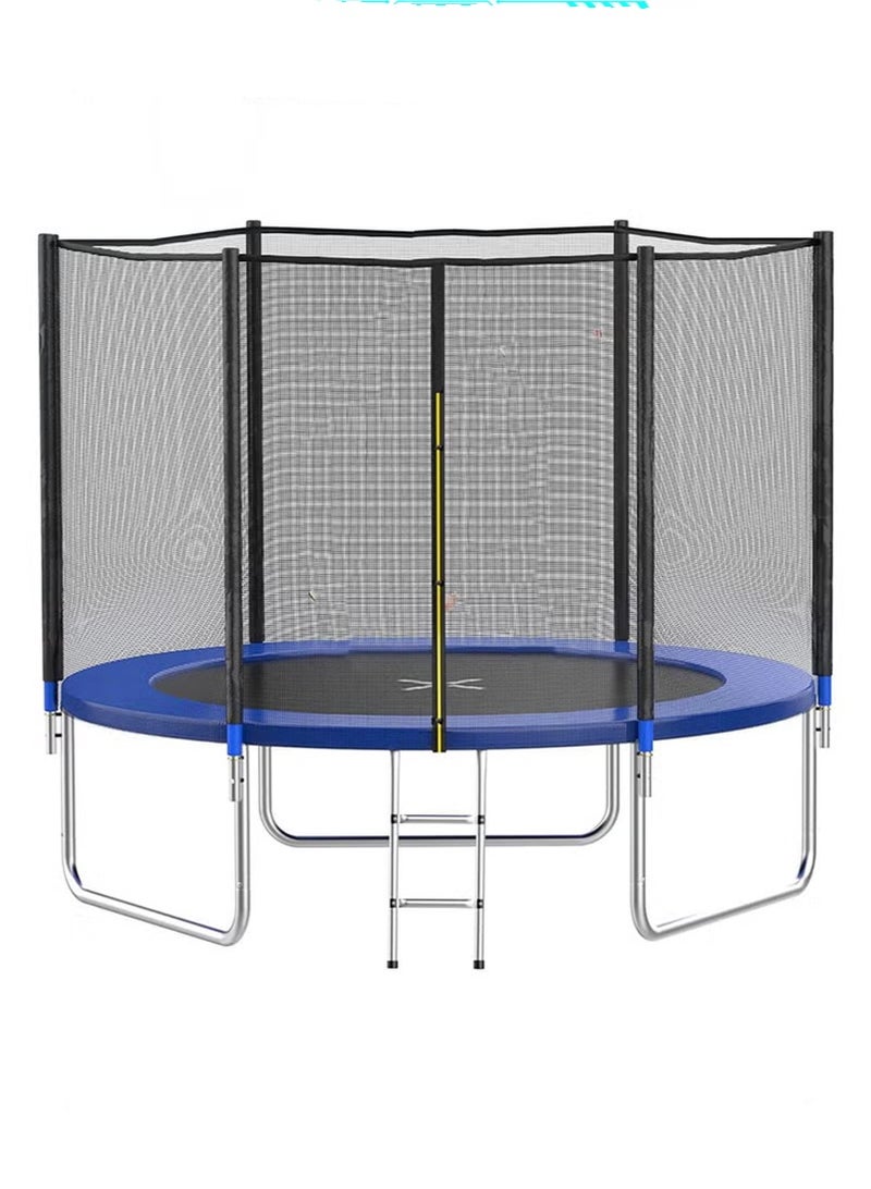 ترامبولين بطول 6.7 قدم مع شبكة أمان، ترامبولين خارجي مع حلقة كرة سلة، حصيرة قفز قوية وغطاء زنبركي للأطفال والبالغين، حقيبة تخزين وسلم - Image 1