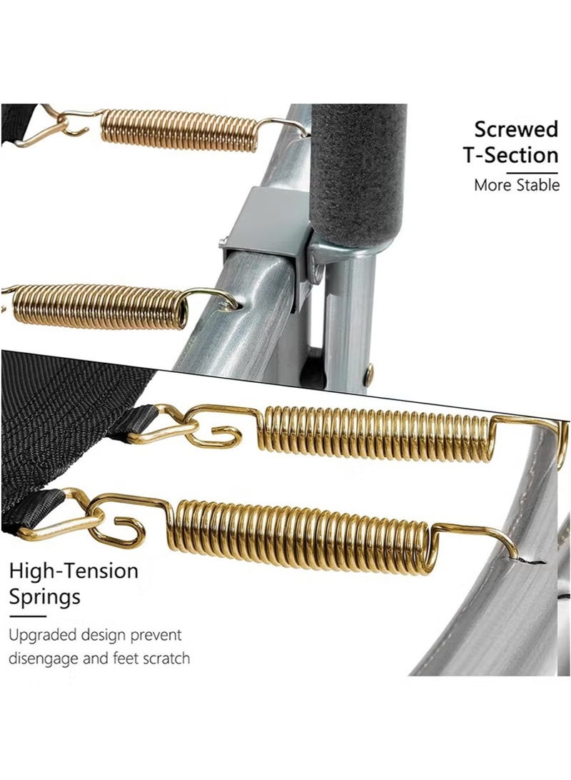 ترامبولين بطول 6.7 قدم مع شبكة أمان، ترامبولين خارجي مع حلقة كرة سلة، حصيرة قفز قوية وغطاء زنبركي للأطفال والبالغين، حقيبة تخزين وسلم - Image 5