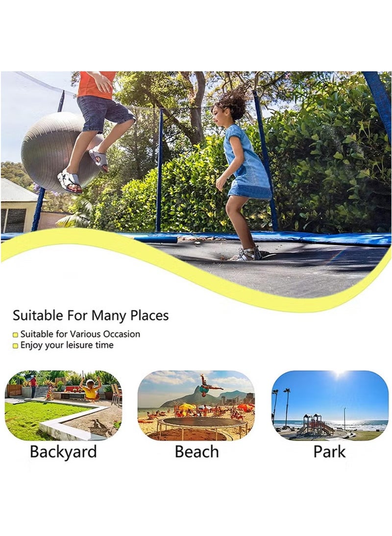 ترامبولين بطول 6.7 قدم مع شبكة أمان، ترامبولين خارجي مع حلقة كرة سلة، حصيرة قفز قوية وغطاء زنبركي للأطفال والبالغين، حقيبة تخزين وسلم - Image 2