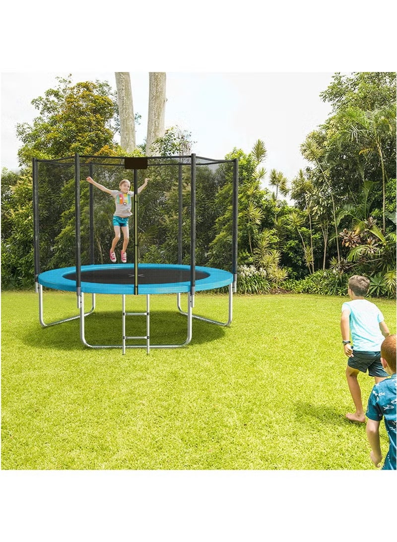 ترامبولين بطول 6.7 قدم مع شبكة أمان، ترامبولين خارجي مع حلقة كرة سلة، حصيرة قفز قوية وغطاء زنبركي للأطفال والبالغين، حقيبة تخزين وسلم - Image 3