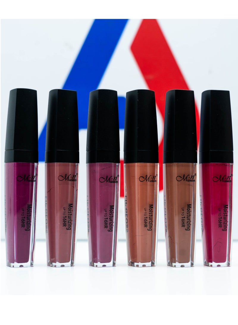Menow Moisturizing Lip Gloss up to 16HR 6 Pcs - Group 1 Multicolor - Image 1