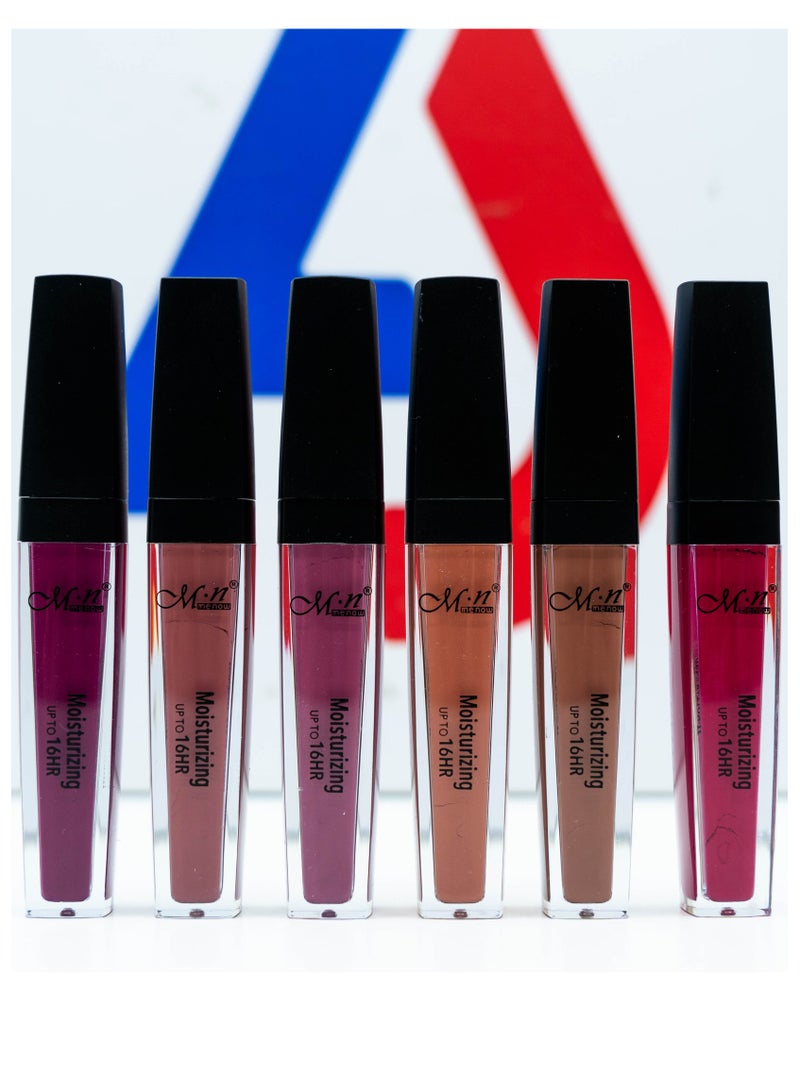 Menow Moisturizing Lip Gloss up to 16HR 6 Pcs - Group 1 Multicolor - Image 3