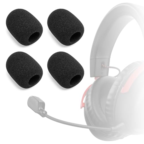 Voarmaks 4 Pcs Mic Cover Compatible with Kingston HyperX Cloud III, Cloud 3 Gaming Headset, High-Density Replacement Foam Microphone Windscreen - Image 1