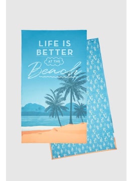 D'S DAMAT Turquoise Beach Towel Microfiber 85x150 Cm Super Absorbent Sand-Repellent Towel 0HCORTHVL01  - Image 1