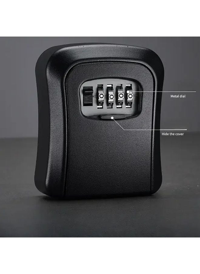 Heavy Duty Outdoor Key Lock Box Portable Combination Lock Weatherproof Security Box Black - Image 1