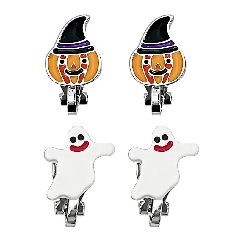 Party Magic Pumpkin & Ghost Earrings 2 Pairs/Set - Image 1