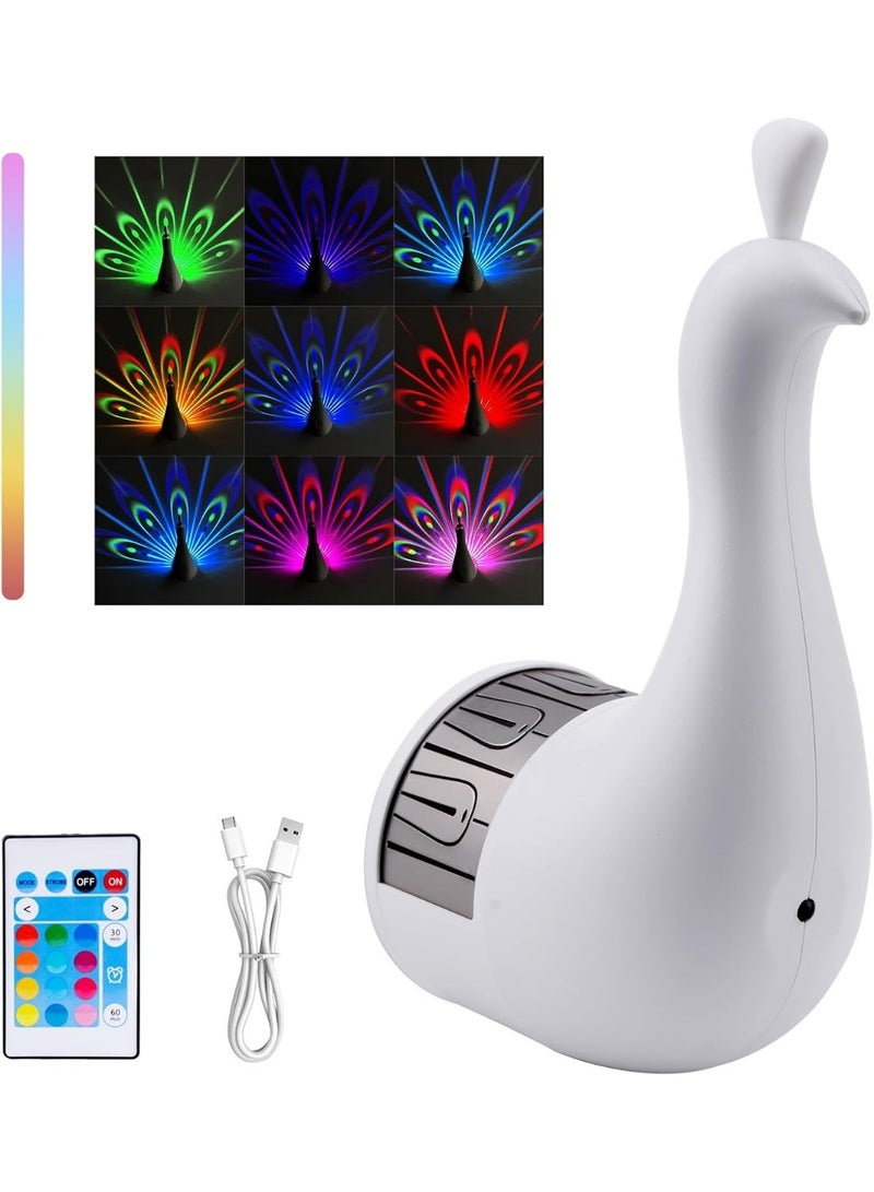 مصباح الطاووس الساحر – أجواء رومانسية بألوان متغيرة ولمسة فنية فريدة - Image 1