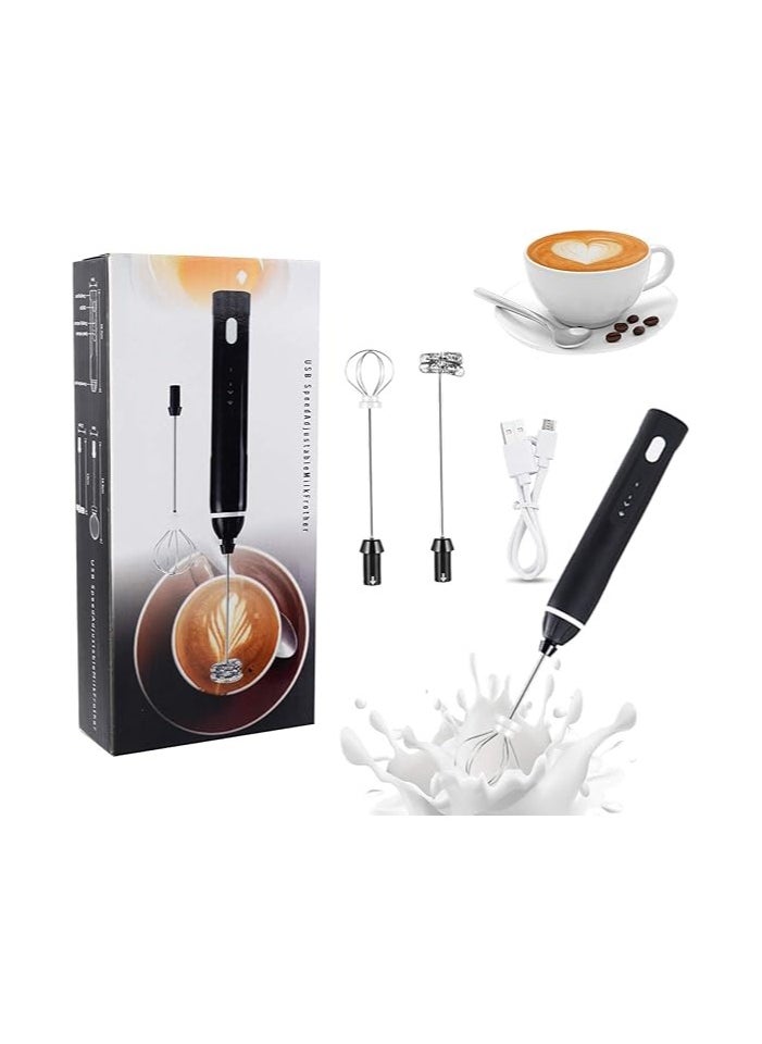 Generic - Rechargeable Milk Frother 3 Speeds Handheld Foam Maker With Stainless Whisk For Coffee, Latte, Cappuccino,Chocolate, Milk Tea, Coconut Milk, Durable Frother Drink Mixer - Image 1